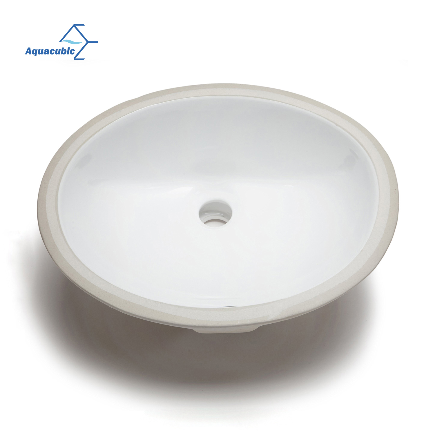Lavabo da bagno ovale sottopiano in porcellana smaltata Aquacubic Vanity Ceramic Vessel
