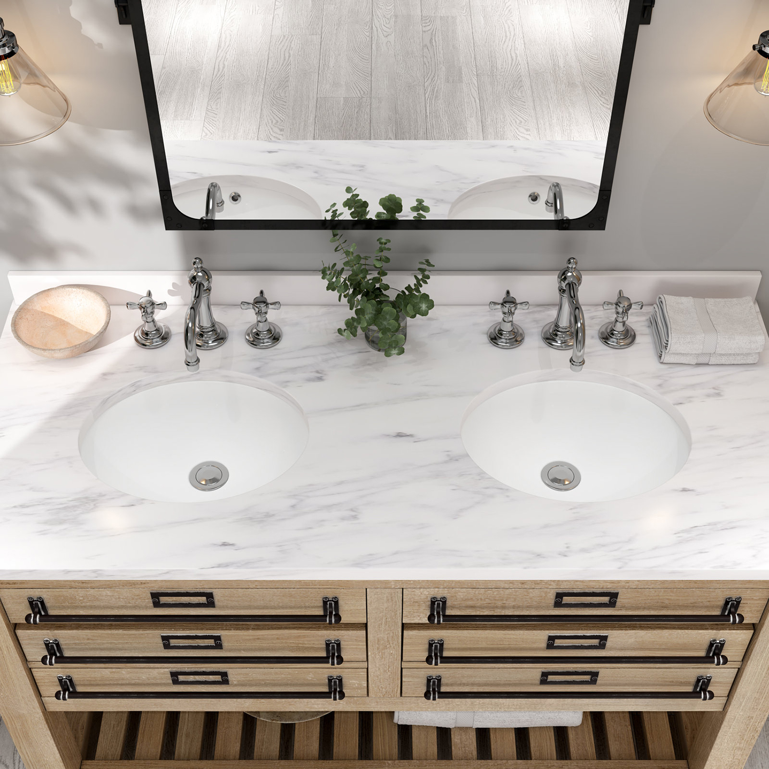 Lavabo da bagno ovale sottopiano in porcellana smaltata Aquacubic Vanity Ceramic Vessel