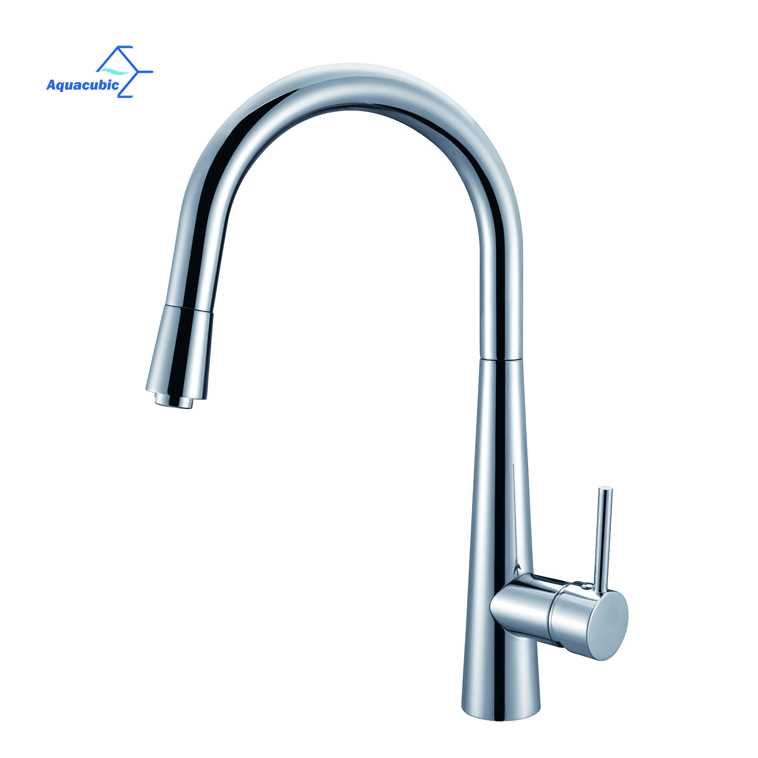 Rubinetto da cucina estraibile universale a foro singolo per montaggio su piattaforma Aquacubic cUPC