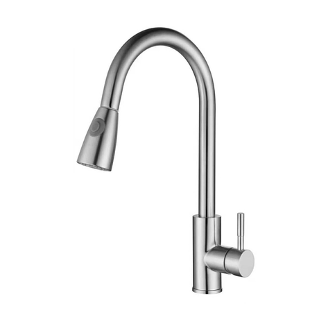Rubinetto / rubinetto dell'acqua del lavello della cucina estraibile spazzolato a foro singolo in acciaio inossidabile Aquacubic CUPC CE
