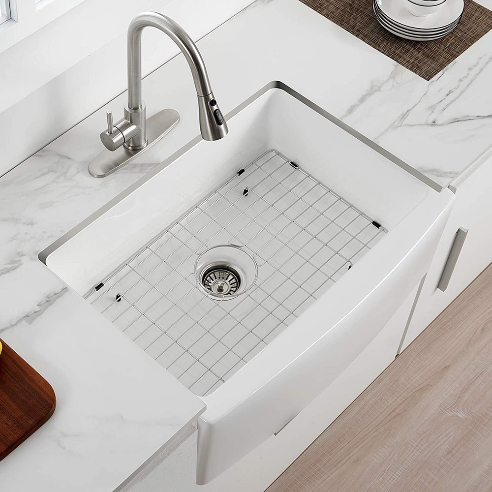 Aquacubic cUPC certificato 33 'x 21 ' cucina in ceramica bianca grembiule a vasca singola lavello frontale della fattoria