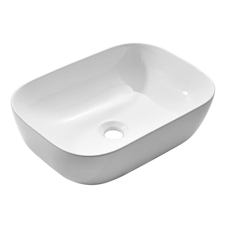 Lavandino da bagno ovale sopra il bancone Aquacubic in ceramica bianca